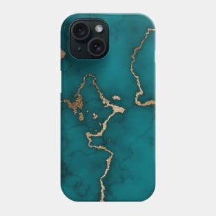 Marble | Deep Green | Deep Blue | Gold | Elegance | Classy Phone Case