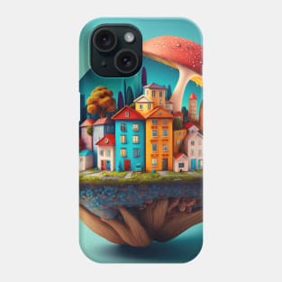 Little City under a Mushroom | Psychedelic Art Phone Case