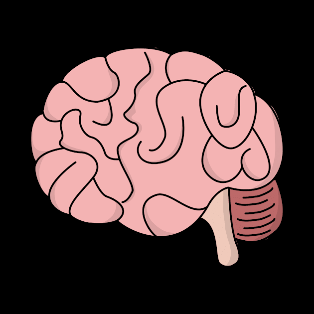 Pink Brain Cartoon by shapeUP