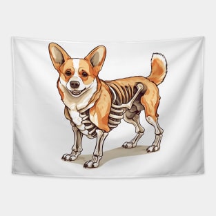 Skeleton Pembroke Welsh Corgi Dog Tapestry