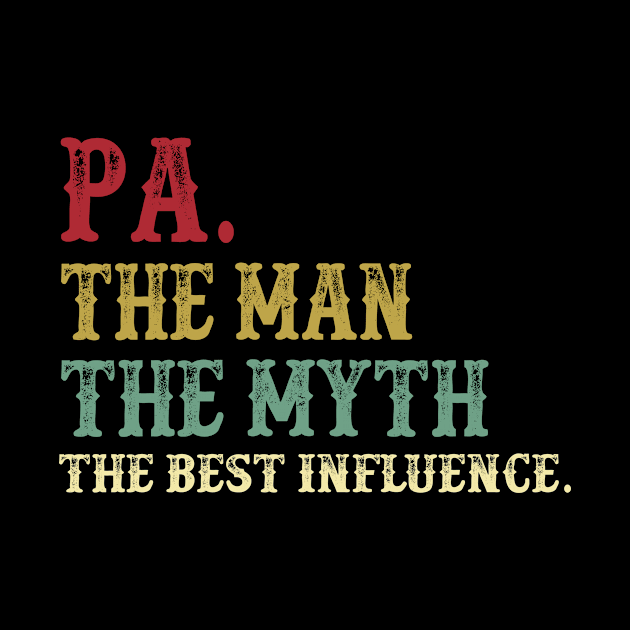 Pa - The Man - The Myth - The Best Influence Father's Day Gift Dad by David Darry