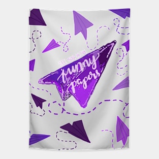 PURPLE PAPER AIRPLANES | SEE YOU IN THE FUNNY PAPERS Tapestry