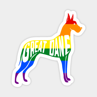 Rainbow Great Dane Pride - Pride Month - LGBT Gifts - Pride Flag Great Dane Magnet