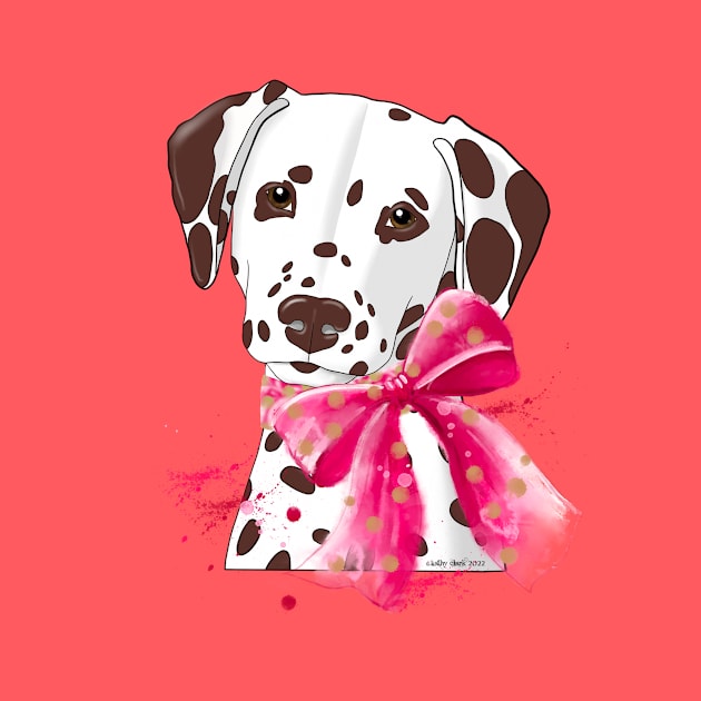 Dalmatian with a bow by FLCupcake