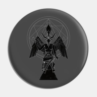 Baphomet Black and white Pin