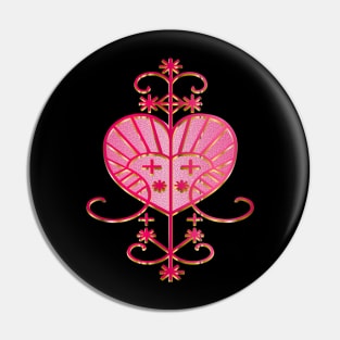 Erzulie Voodoo Veve - Red Rose Pink Fill Pin