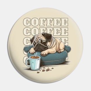 Pug With Coffee Pin