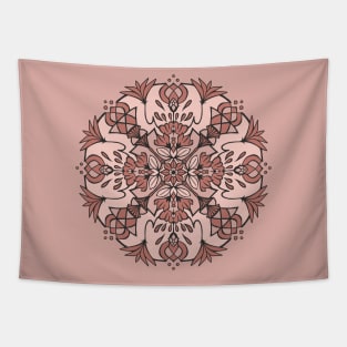 Blush Pink Lotus Mandala Tapestry