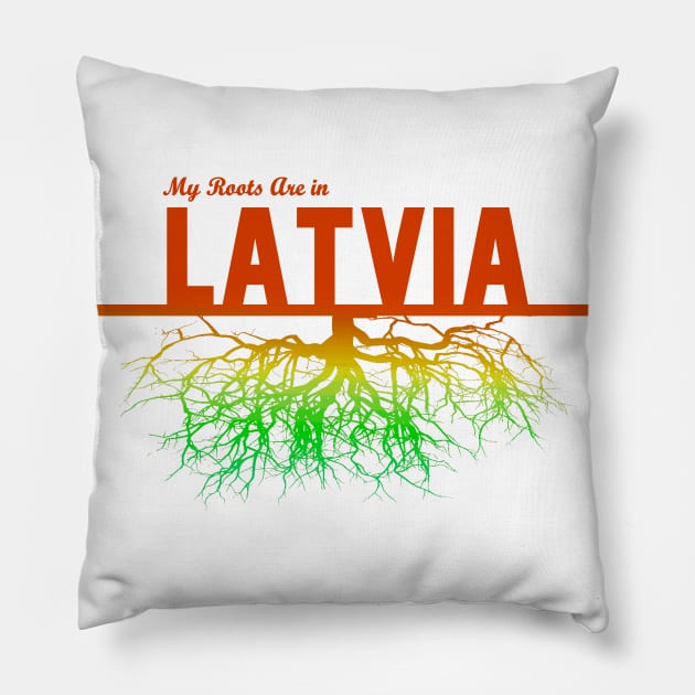 My Roots Are in Latvia Pillow by Naves