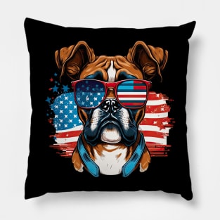 Boxer 4th of July Pillow