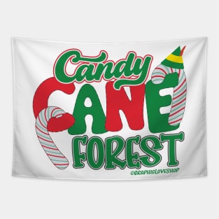 Candy Cane Forest, Elf ©GraphicLoveShop Tapestry