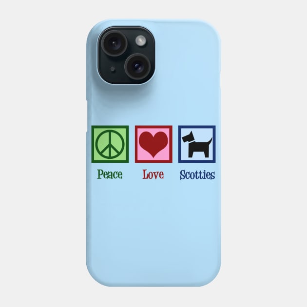 Peace Love Scottish Terrier Phone Case by epiclovedesigns