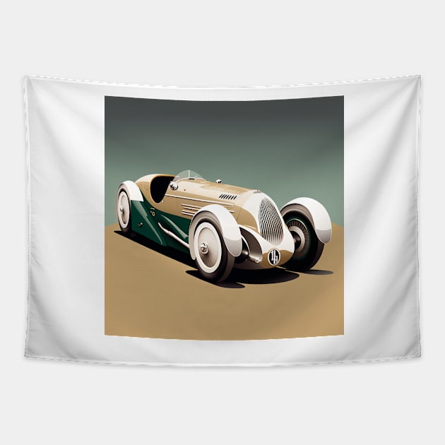 Art Deco Style Racing Car Tapestry by TheArtfulAI