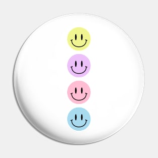 Smiley Happy Faces Pastel Pin