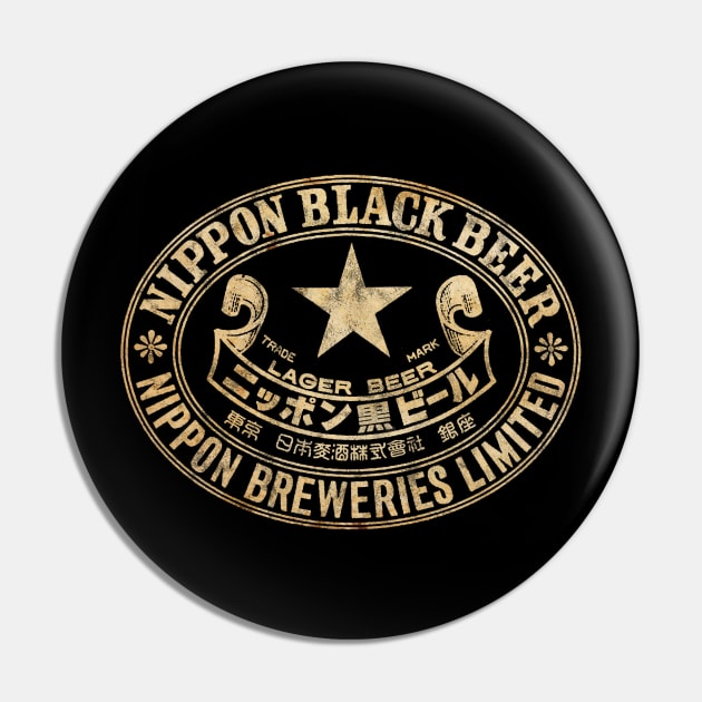 Nippon Black Beer Pin by Buck Tee