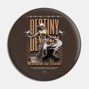 Destiny Carved In Stone Greek Statue Streetwear Pin