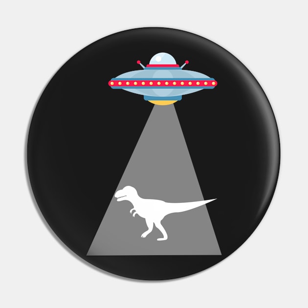 Funny UFO Dinosaur Abduction Pin by vladocar