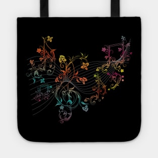 Floral Music Notes Tote