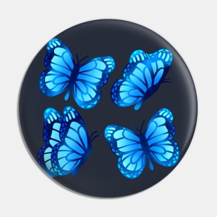 Blue Morpho Butterflies Pin