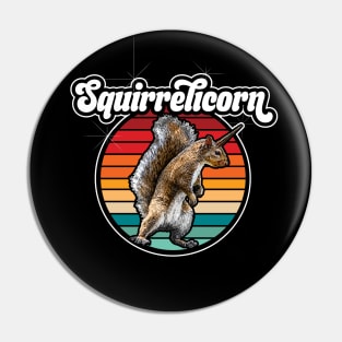 Squirrelicorn - funny, vintage squirrel unicorn Pin