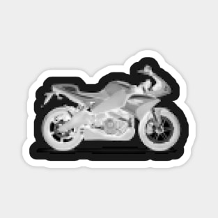 8bit Black and white Motorcycle Magnet