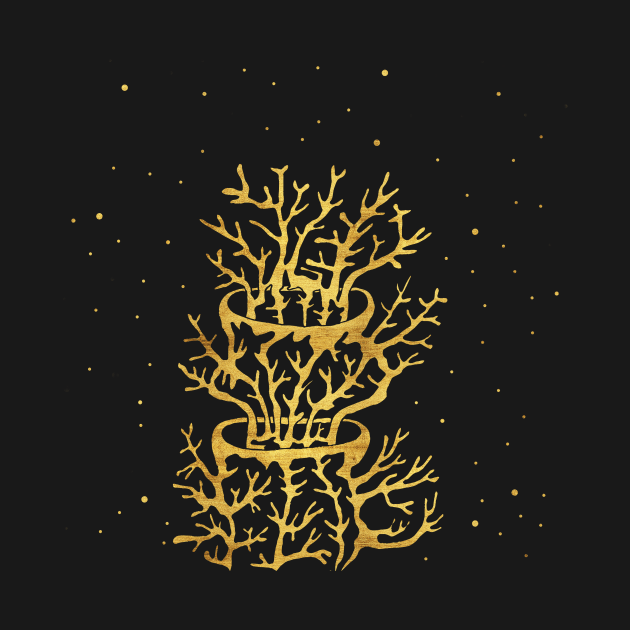 Gold plant at Night by zeljkica