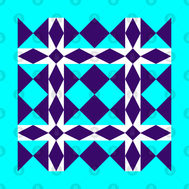 Purple and Turquoise Minnesota Patchwork Pattern by Nuletto