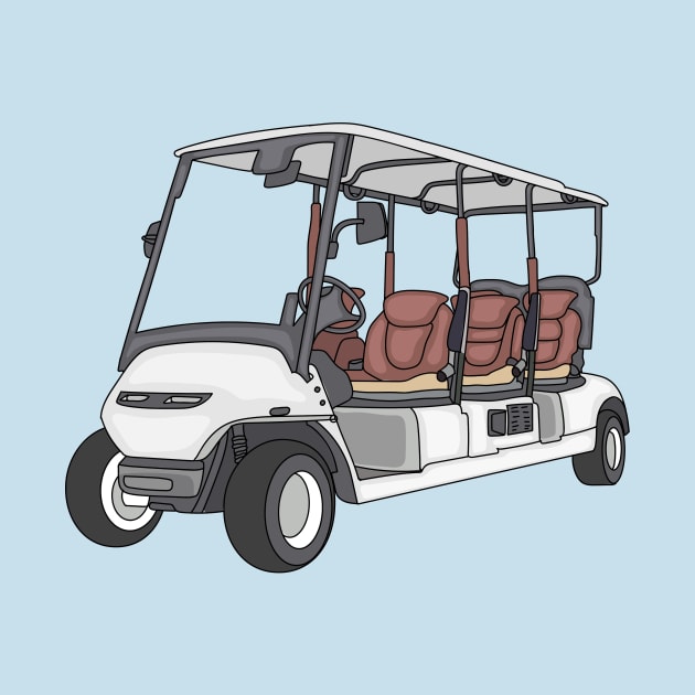 Golf cart / golf buggy cartoon illustration by Cartoons of fun