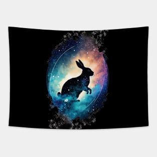 Year of the rabbit chinese zodiac sign in shiny galaxy Tapestry