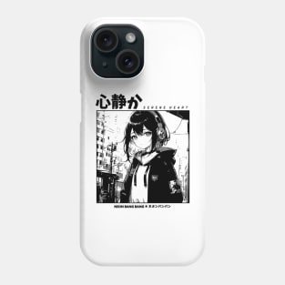 Black and White Japanese Anime and Manga Streetwear Kawaii Waifu Girl Phone Case