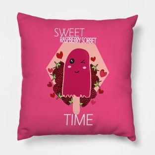 Raspberry sorbet Kawaii Cute Sweet Raspberry Sorbet Time Pillow