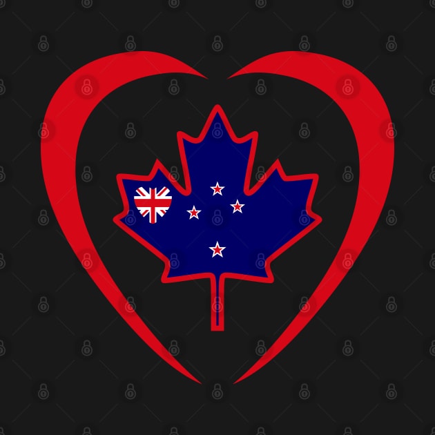 New Zealander Canadian Multinational Patriot Flag Series (Heart) by Village Values