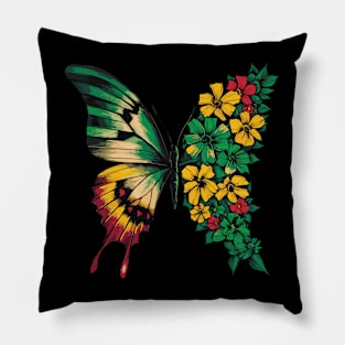 Butterfly Juneteenth Rasta Reggae Jamaica Women Girls Cute Pillow