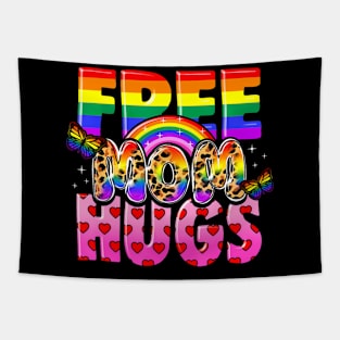 Free Mom Hugs  LGBT Leopard Tapestry