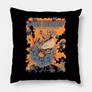 T Rex Revenge (Dark Background) Pillow