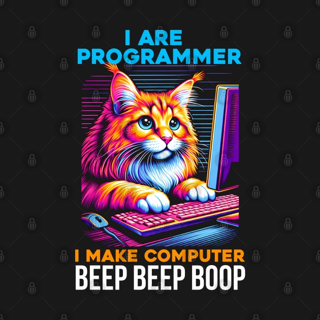 I Are Programmer Computer Cat Beep Boop I Funny IT Classic by T-shirt US