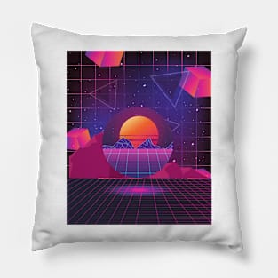 Synthwave Aesthetic Pillow