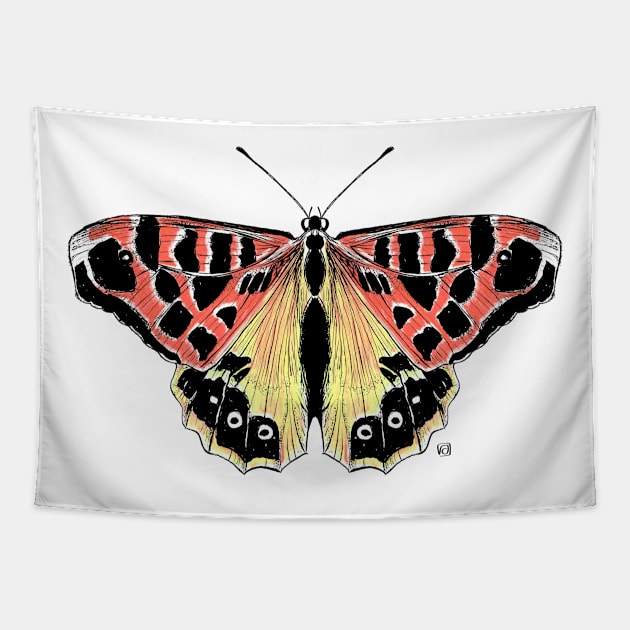 Not so real Butterfly red Tapestry by VeraAlmeida