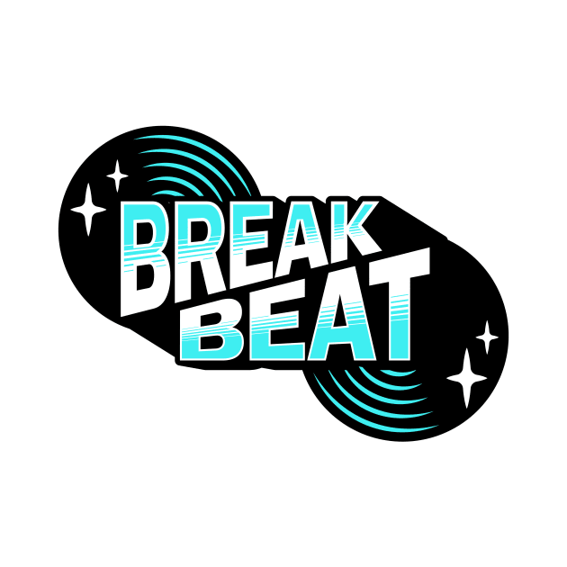 Breakbeat  - Retro Vinyl (Blue) by DISCOTHREADZ 