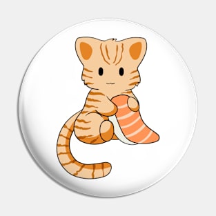 Orange Tabby Cat with Sushi Pin