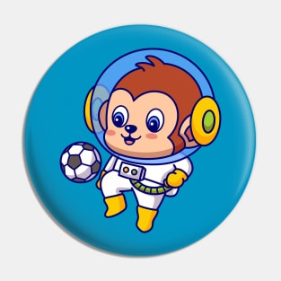 Soccer Monkey Astronaut Pin