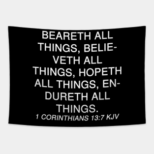 1 Corinthians 13:7 Bible Verse KJV Text Tapestry