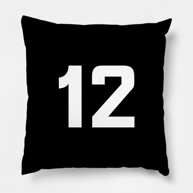 Number Twelve - 12 - Any Color - Team Sports Numbered Uniform Jersey - Birthday Gift Pillow by Modern Evolution