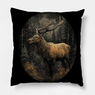 Elk Wildlife Nature Vintage Pillow