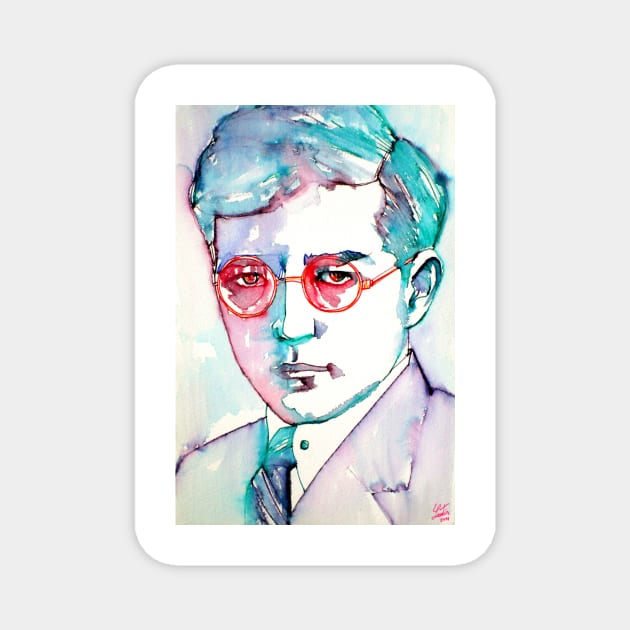 DMITRI SHOSTAKOVICH - watercolor and ink portrait Magnet by lautir