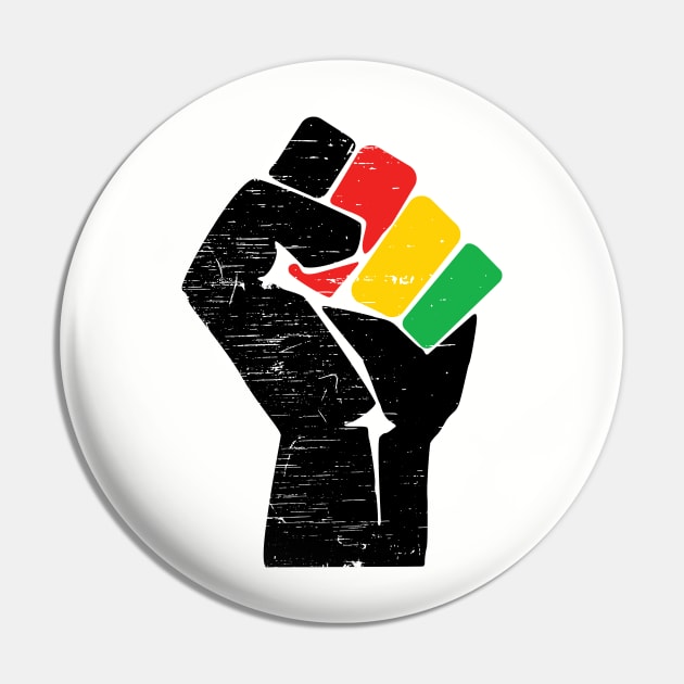 Black History Month Black Pride Distressed Design Pin by fizzyllama