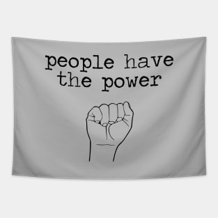 People Have The Power, hand, black Tapestry