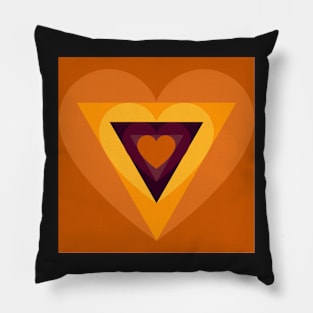 Autumn hearts - orange Pillow