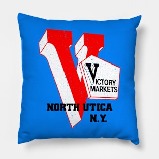 Victory Market Former North Utica NY Grocery Store Logo Pillow