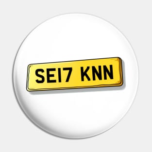 SE17 KNN Kennington Number Plate Pin